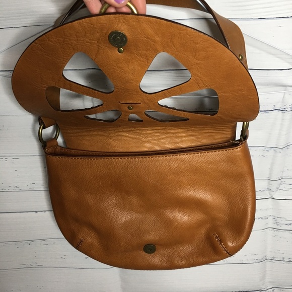 Michael Kors Brown Rose Saddle Luggage Leather Bag - Picture 4 of 7